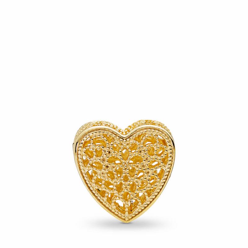 Pandora Shine™ Filled With Romance Charm - 18ct Gold Plated - Canada | PF4576IY